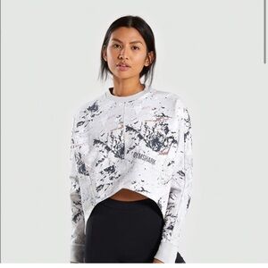 Gymshark Cropped Ori Marble Sweatshirt